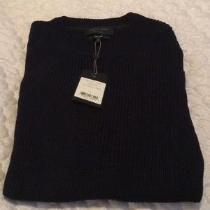 Rag & Bone crew neck ribbed black sweater large